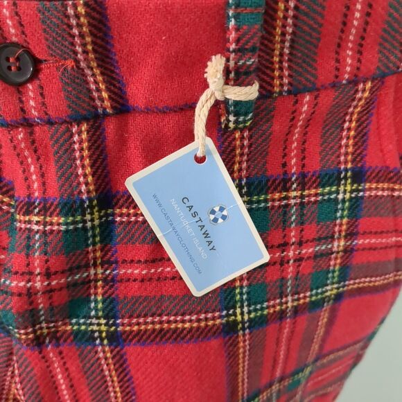 CASTAWAY NANTUCKET 6 Wool Pants Tartan Plaid Christmas new with tags - Picture 5 of 6